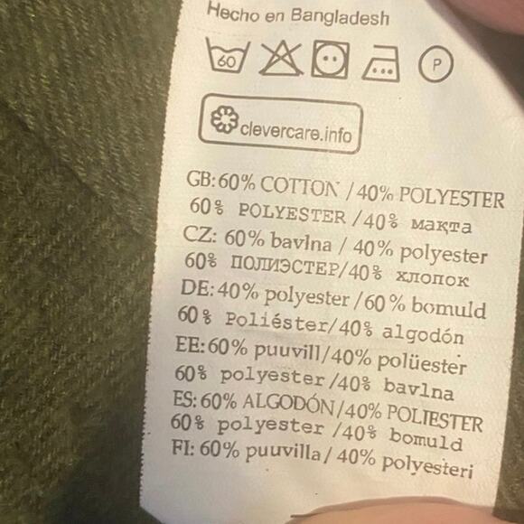 Burnside Olive Green Flannel Button-Up Shirt XL Heavyweight Workwear Style - Picture 7 of 7